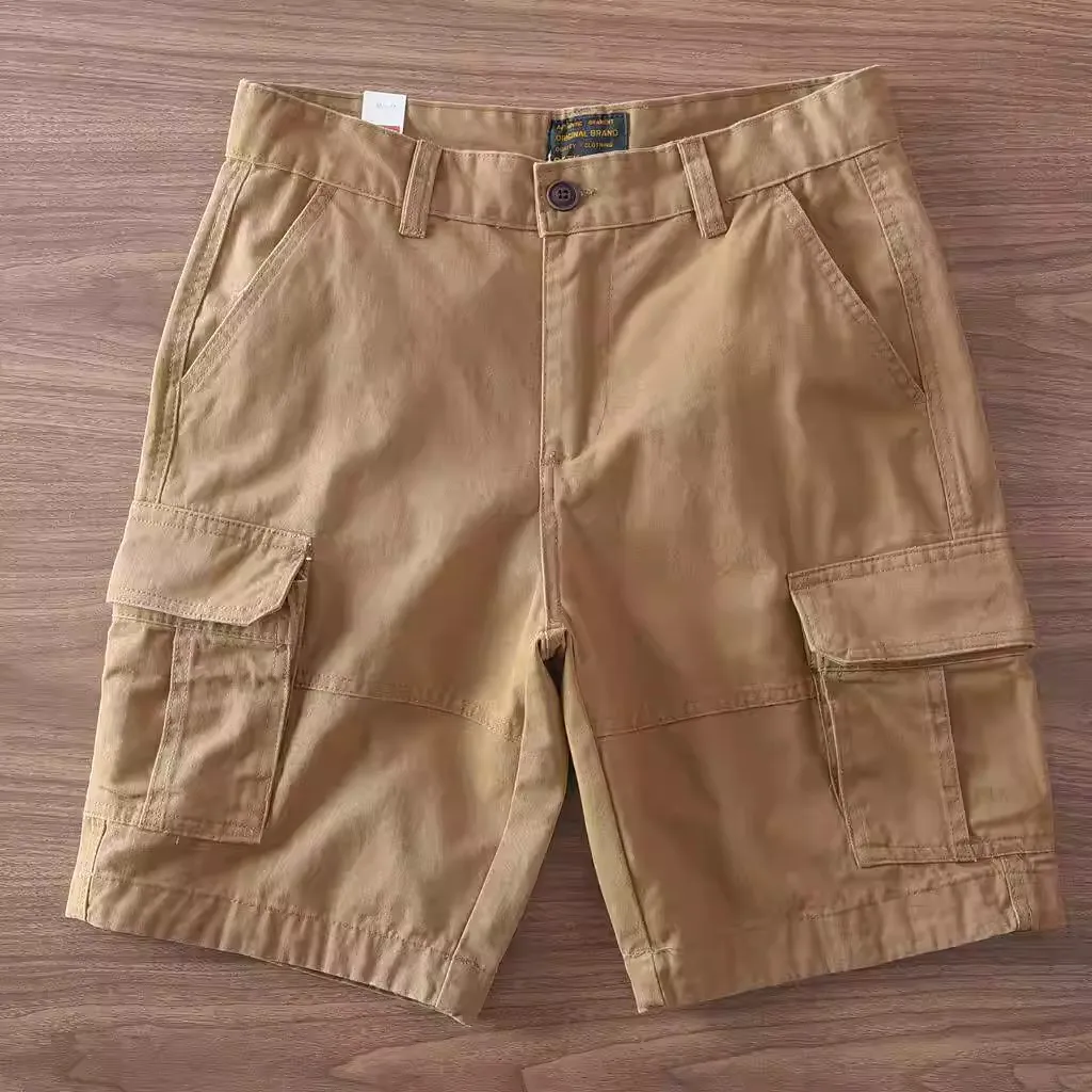 Men's Camouflage Work Shorts Loose Fit Summer Casual Wear-Resistant Dirt-Stain Five-Quarter Length Pants for Heavy Duty Work