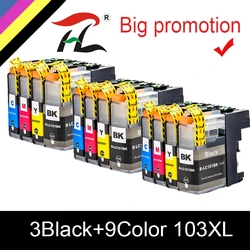 HTL LC101 LC103 XL Ink Cartridge for Brother DCP-J152W MFC-J245 MFC-J285DW MFC-J4610DW MFC-J4710DW J450DW J475DW J470DW Printer