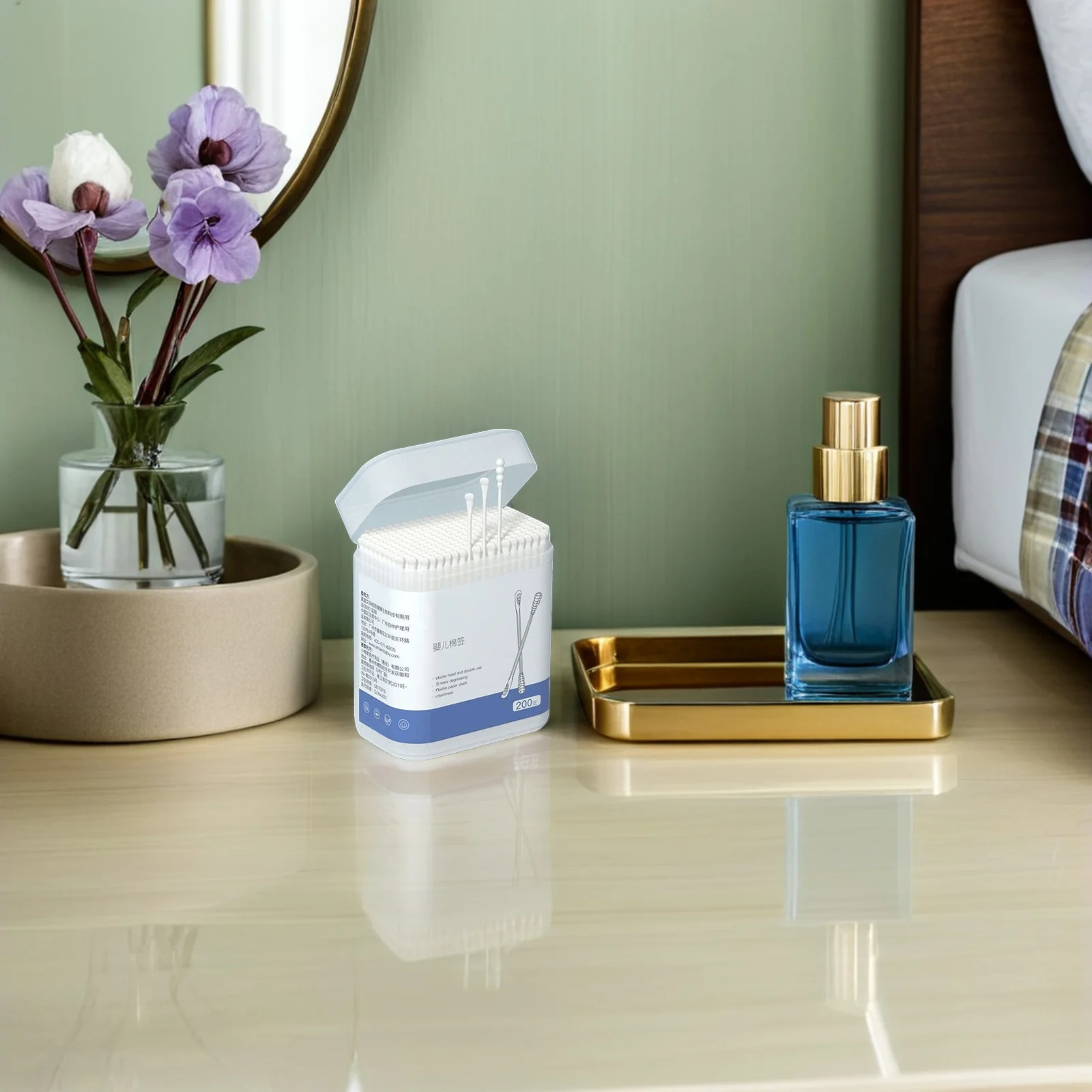 1 صندوق مسحات قطنية للاستعمال مرة واحدة للطفل أعواد تنظيف متعددة الاستخدام لإزالة مكياج الأذن والأنف قطن آمن للرضع ناعم غير قابل للحكة #3