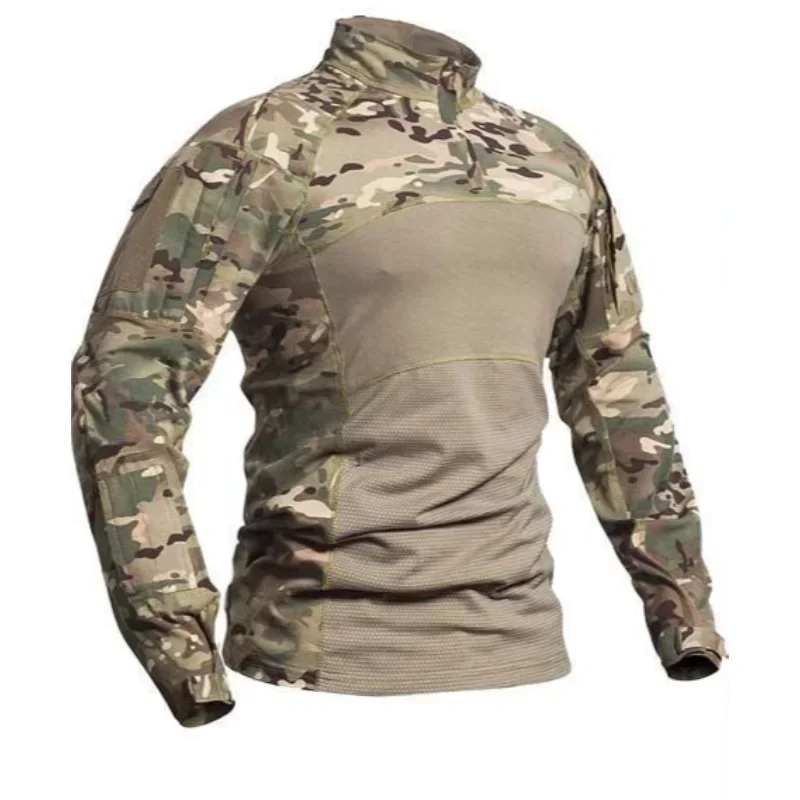 Camouflage Long-Sleeved Frog Male CP Dark Night Water-Proof Military Fan CS Suit Female Cotton Tactical Suit with Knee Pads