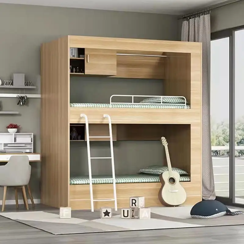 

Dormitory Bunk Bed Combination Modern Home Furniture Wooden Bedroom Multi-functional Bunk Bed Combination