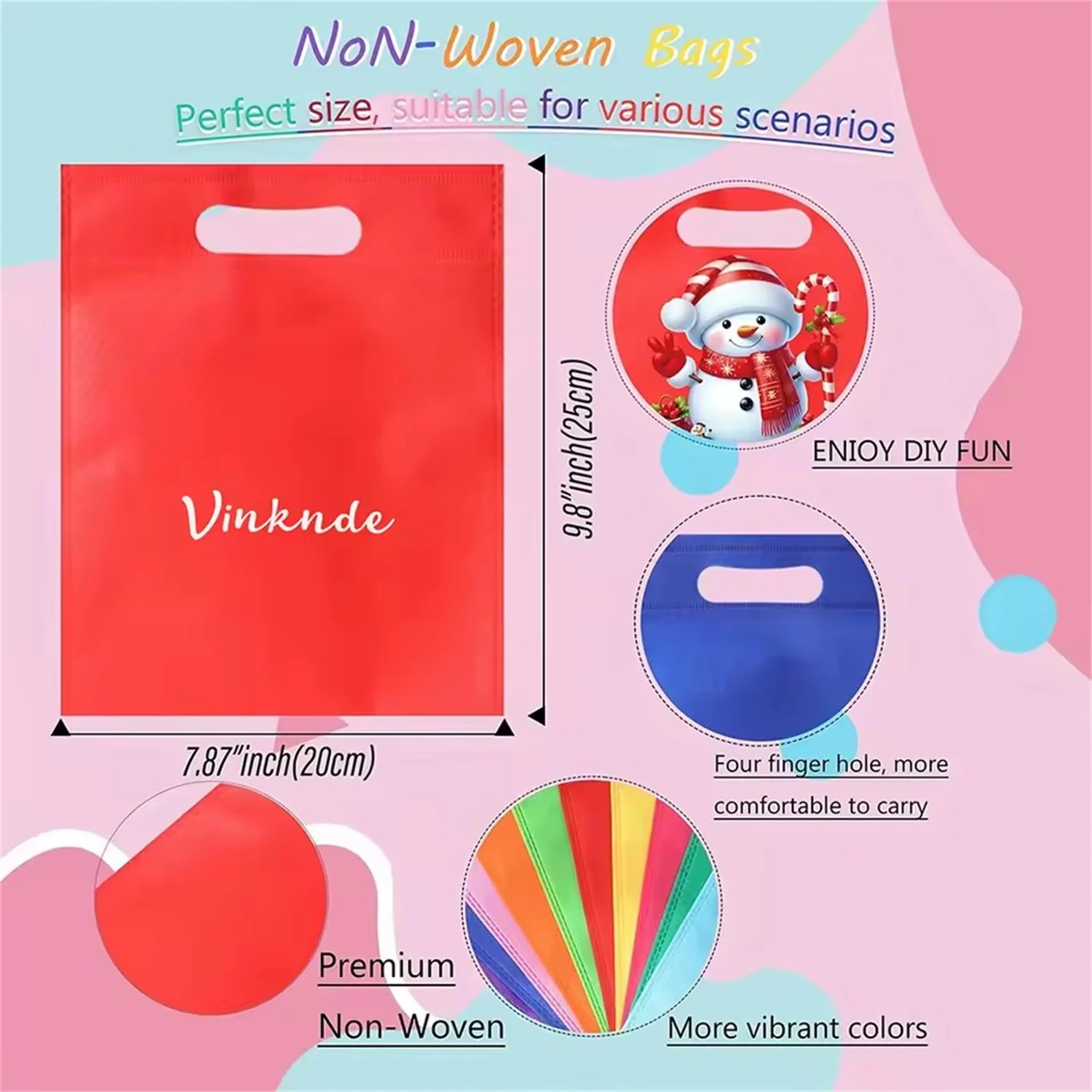 Customizable Eco-Friendly PP Nonwoven Reusable Shopping Bags - Recyclable Grocery Tote Bags (100-Pack)