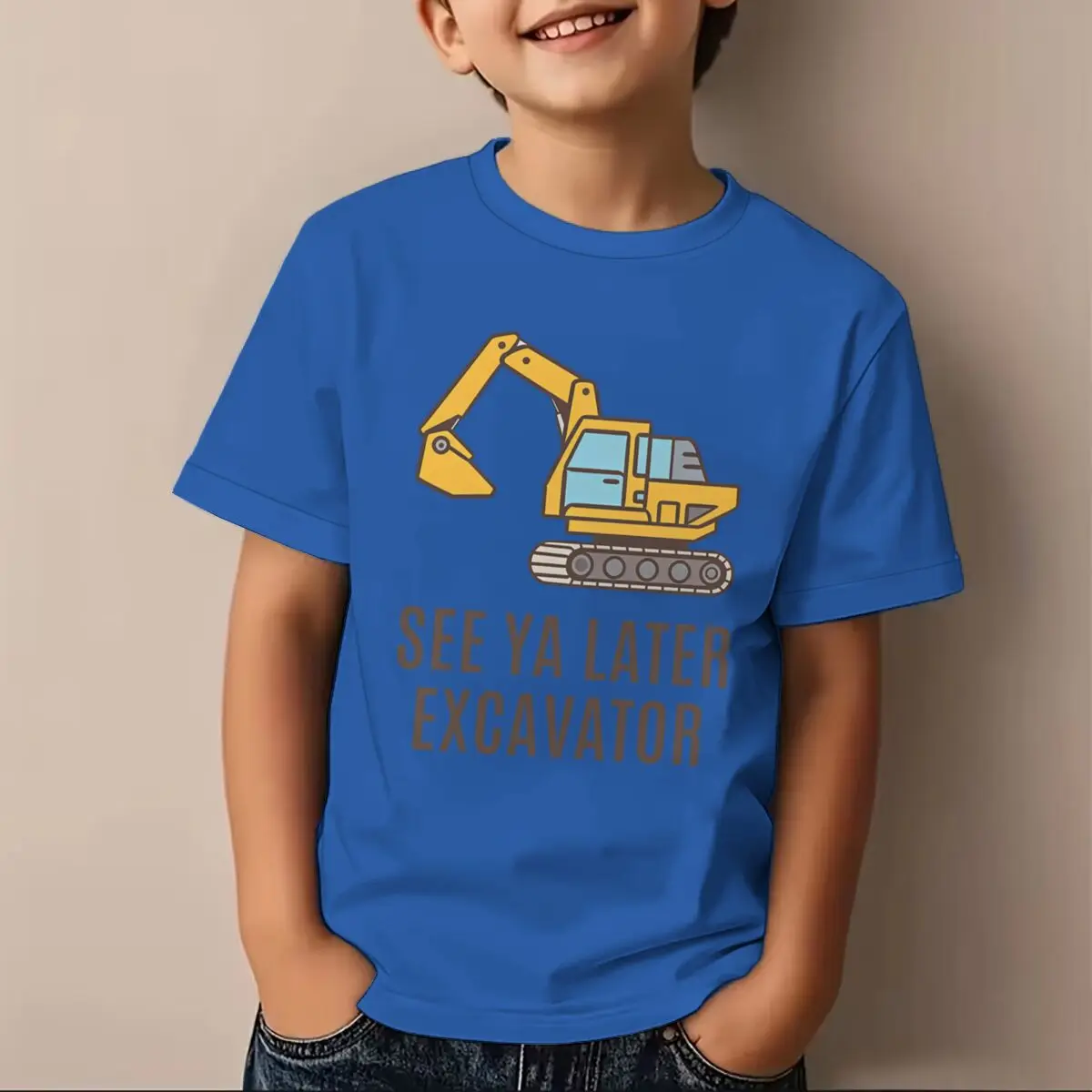 Children's Clothing See Ya Later Excavator Graphic T Shirts Kids Summer Clothes Construction Truck Boy T-shirt Casual Tops