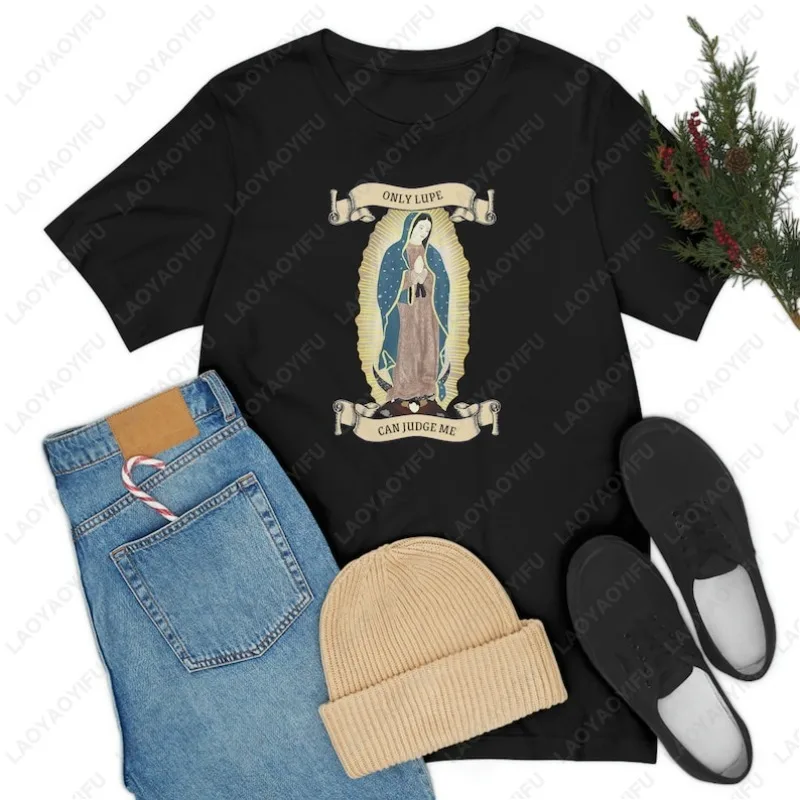 

Футболка с католической одеждой Lady Guadalupe и дизайном Camisetas «только Lupe», мужские и женские хлопковые удобные трендовые топы