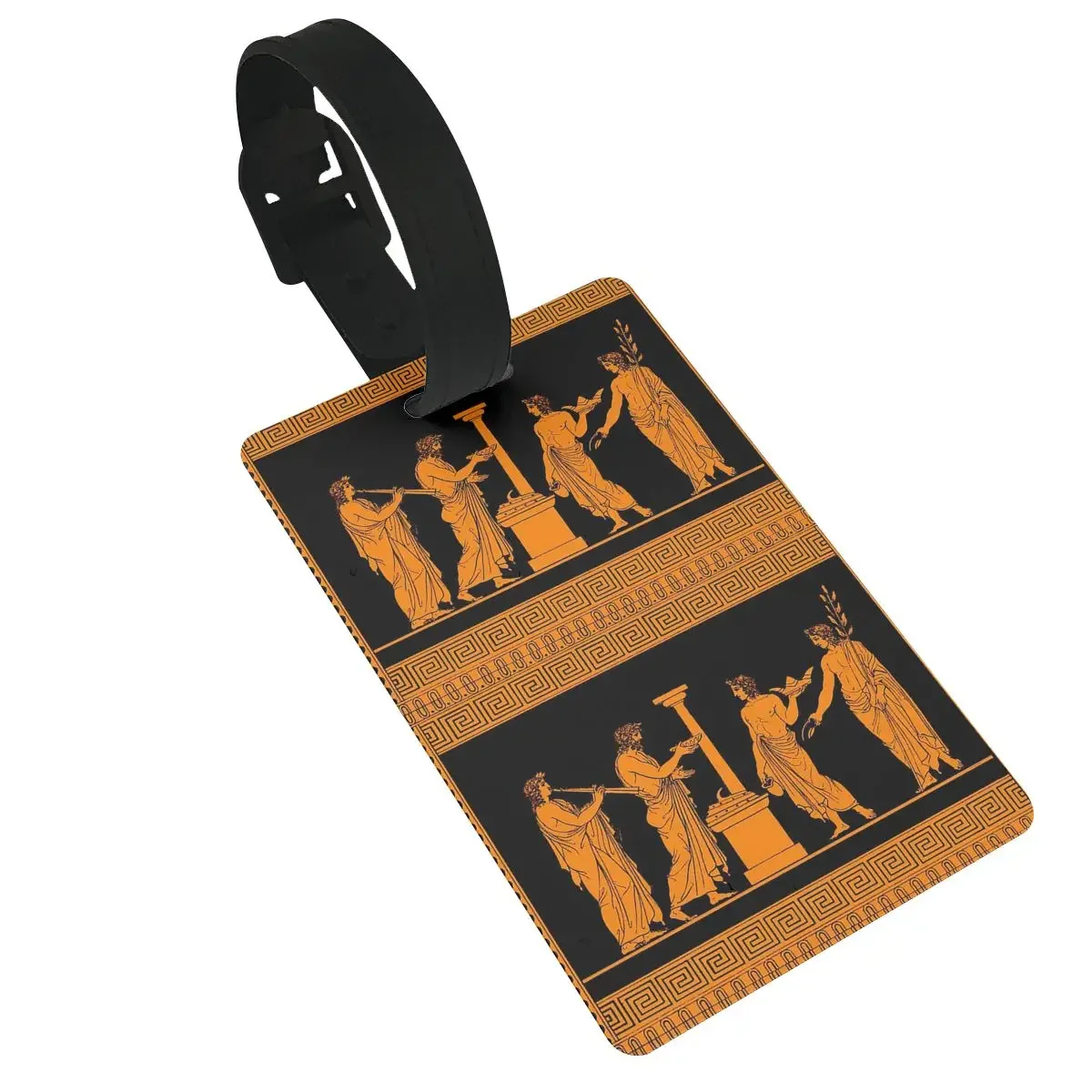 

Red Figure Greek Vase Offering Scene Luggage Tags Suitcase Accessories Travel Baggage Boarding Tag Label Holder ID Name Address
