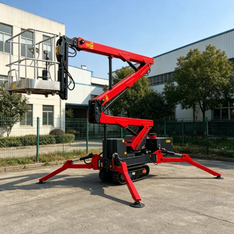 Customized Boom Man Lift Folding Spider Crane Towable Tracked Spider Articulating Boom Lift