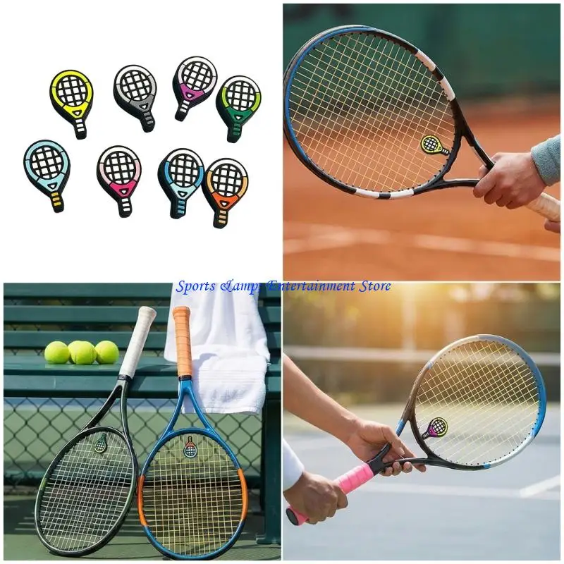 

G7NF 8Pcs Cartoon Soft Silicone Racquet Shock Absorbers Tennis Racket Vibration Dampener Tennis Squash Shock Absorbers