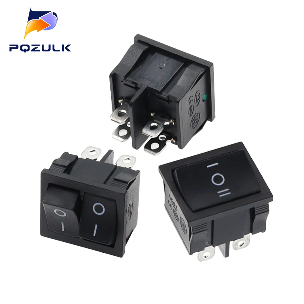 KCD5 21x24mm 21*24mm Rocker Switches Kit 4 Pin 6Pin 2 / 3 Position 6A/12A 250VAC ON-OFF ON-OFF-ON