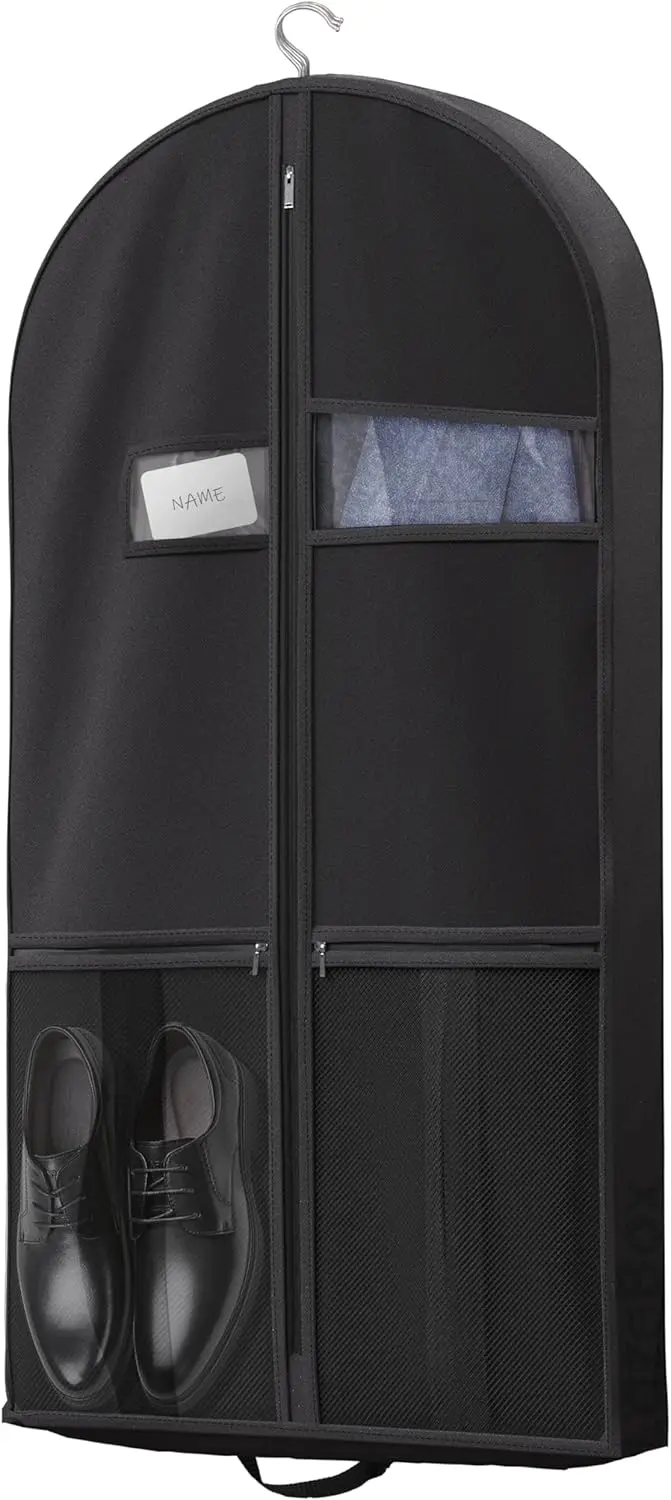 

43" Heavy Duty Travel Garment Bag for Suits, Dresses, Coats, Black
