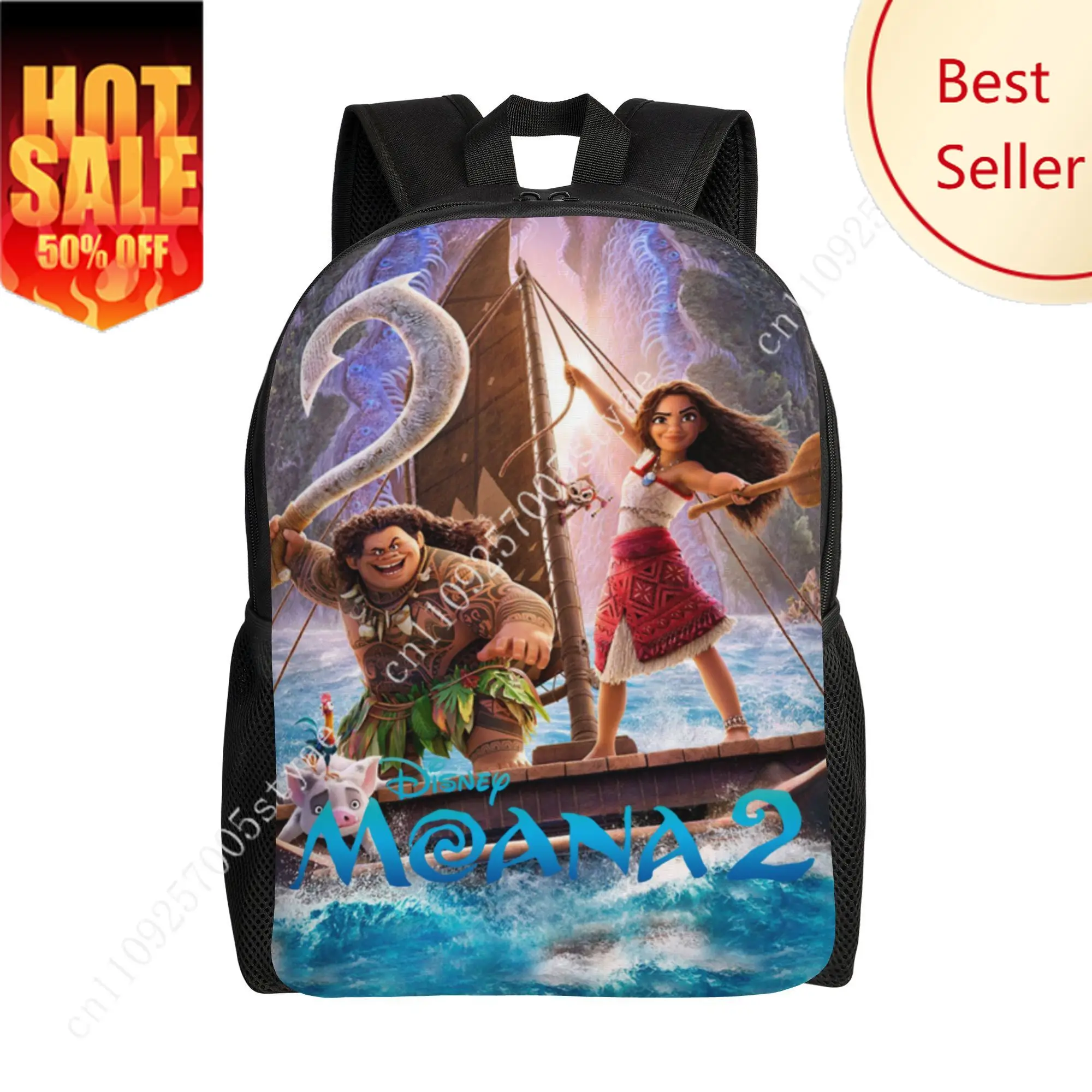 

Moana Classical Backpack Disney Cartoon Decorate Fabric Bags Moana 2 Design Your Photo Logo Text Party Holiday Custom Gifts