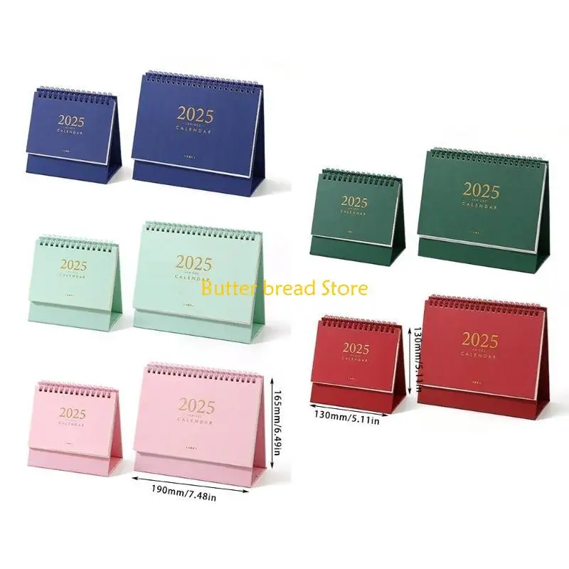 W89C Stand Up Desk Calendar Twin-Coil Binding for Office, 2024-2025 Desk Calendar