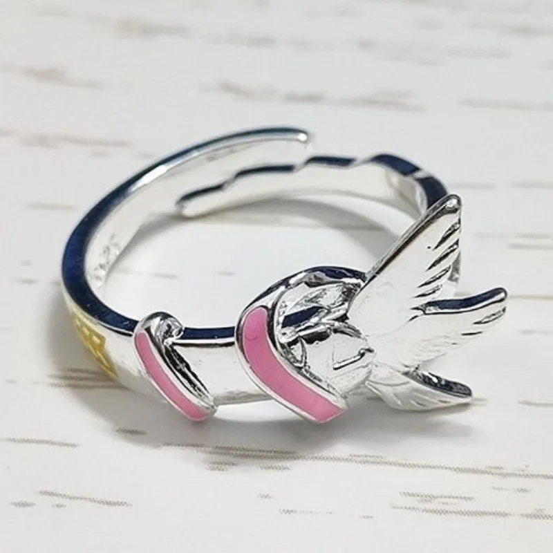 Digimon Adventure Ring Women\'s Angemon Angewomon Anime Ring Men\'s Accessories Fashion Trend Wedding Silver Metal Girls Gift