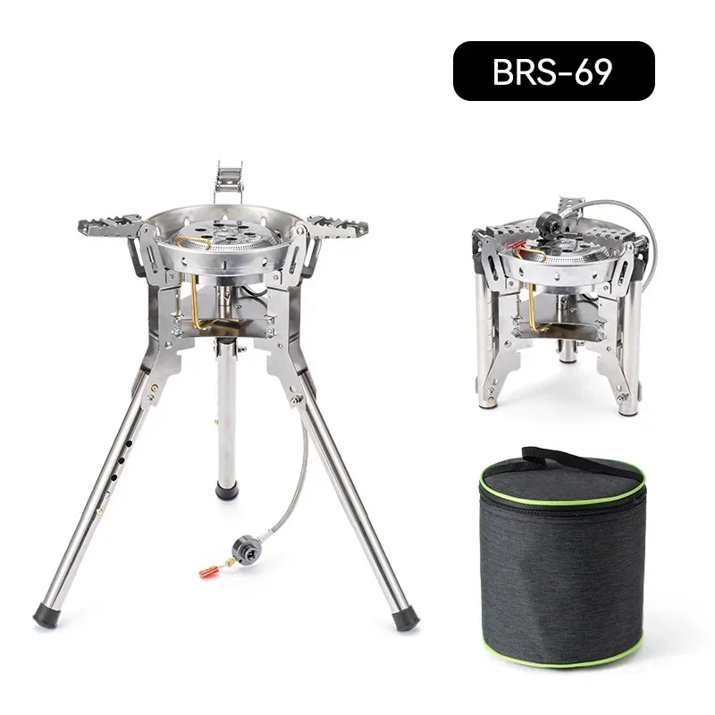 BRS-69 Krachtige 4360W Buiten Gasfornuis, Verstelbare Hoogte, Opvouwbare Gasbrander, Camping, Picknick, Winddicht Fornuis, Kookaccessoire