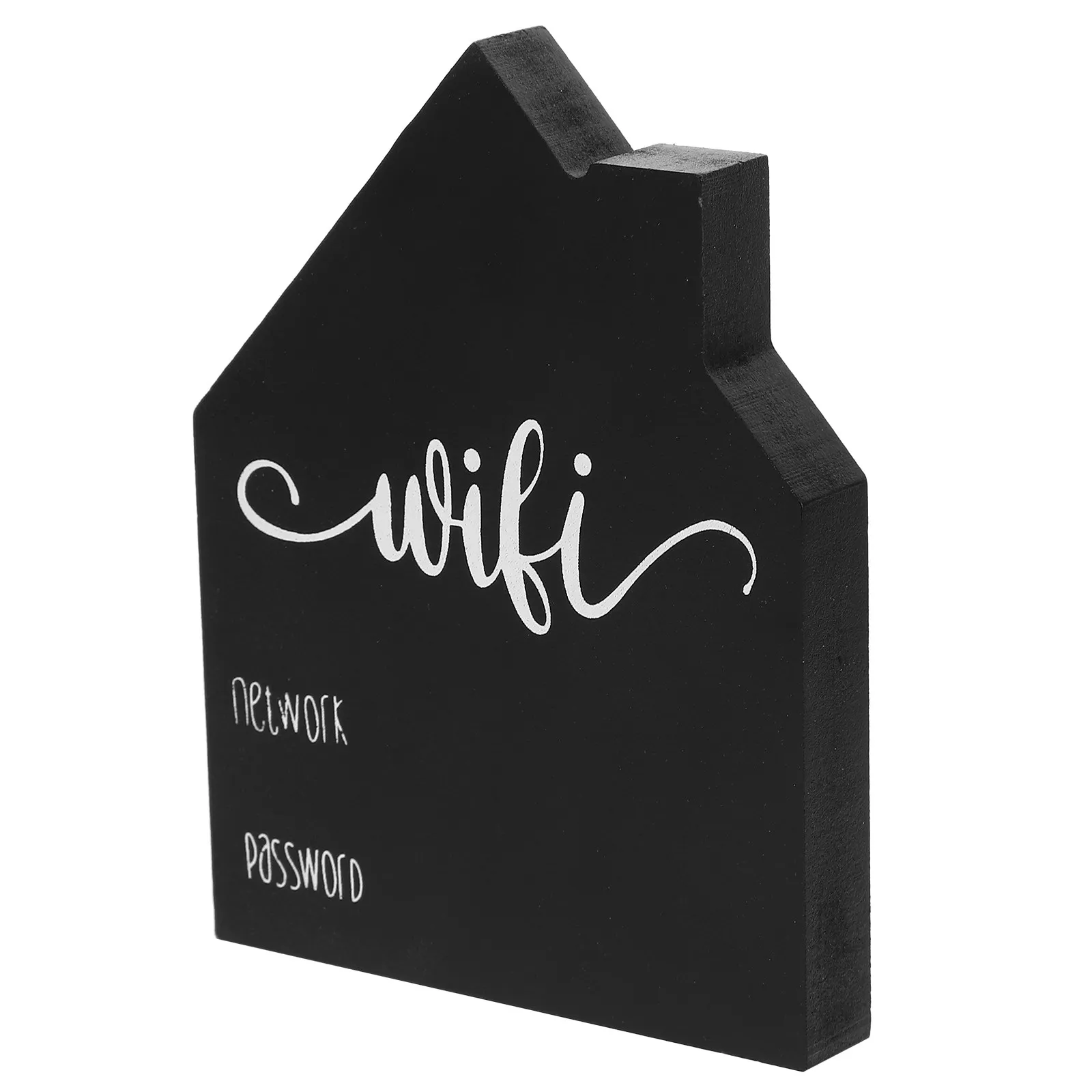 WiFi Password Sign Wooden Board Design Reusable Erasable Surface No Tools Needed for Desk Counter Shelf Placement Versatile Home