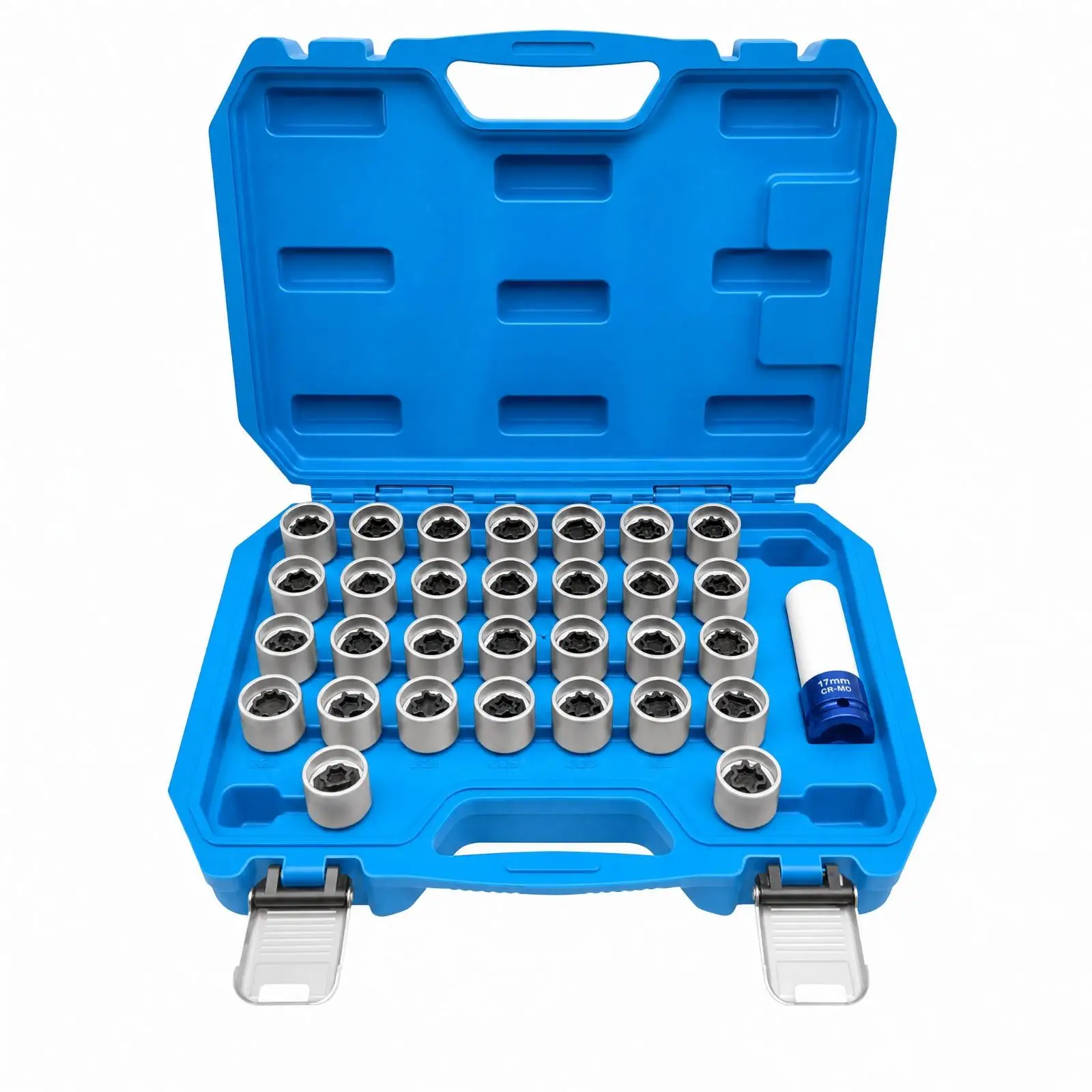 Anti-Locking Socket Set with Storage | Molded Compartment Organization, Mercedes Anti-locking Screw Socket Assortment, Easy to