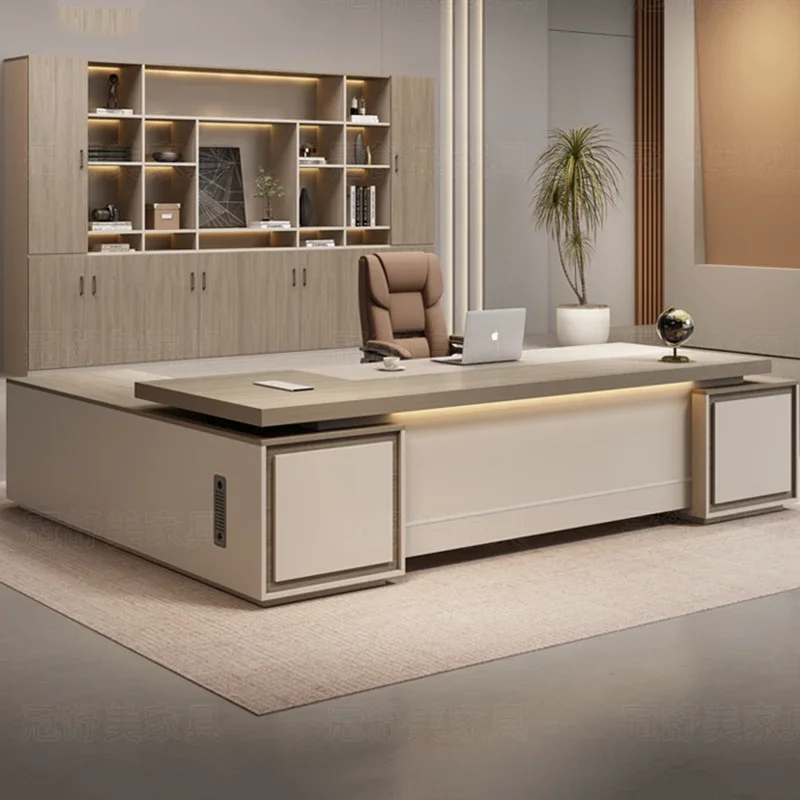 مكاتب مكتبية تنفيذية فاخرة مدير محطة عمل بيضاء مكاتب مكتب أدراج زاوية أثاث تافولينو عصري عالمي