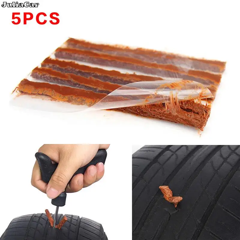 5pcs Car Motorcycle Tyre Tubeless Seal Strip Plug Tire Puncture Repair Tool Kit