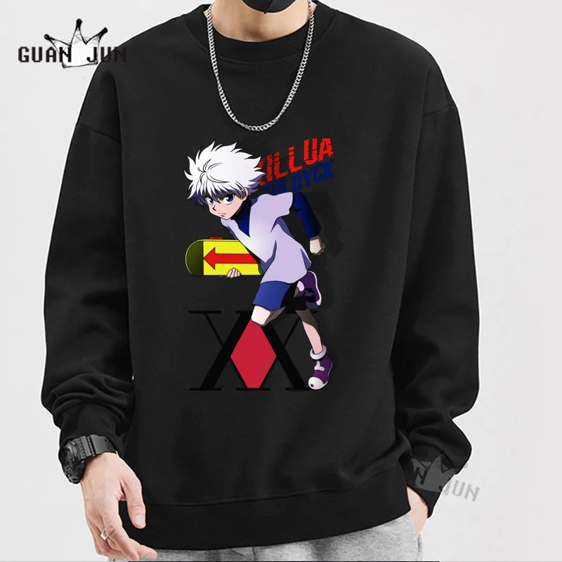 Japanese Anime Funny Killua HxH Hoodies New Spring Japan Style Hunter X Hunter Sweatshirts Fleece Warm Streetwear for Women/men