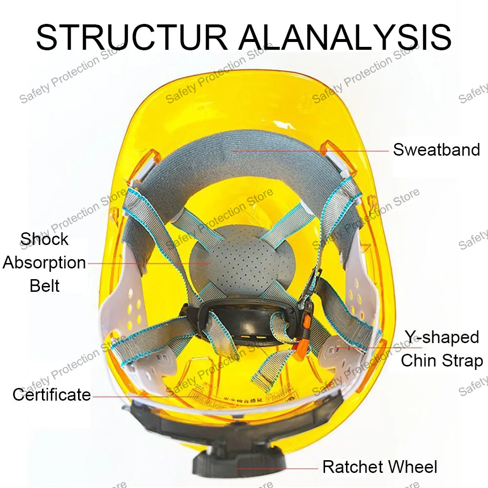 Imagem -02 - Construção Transparente Segurança Capacete Escalada Steeplejack Trabalhador Protetor Ventilado Hard Hat Outdoor Workplace Cabeça Proteção