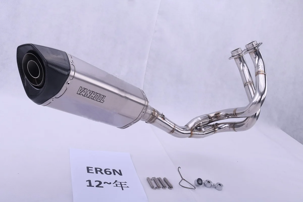 FBB Factory Selling Modified Exhaust System Motorcycle ER6N Exhaust Escape for  ER6N Exhaust Muffler Pipe Steel Titaniu