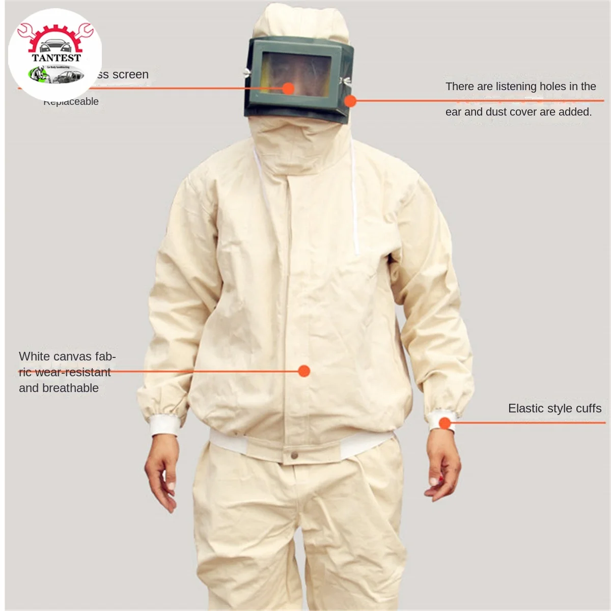 Sandblasting Protective Clothing Plus Thick Canvas  Machine Helmet