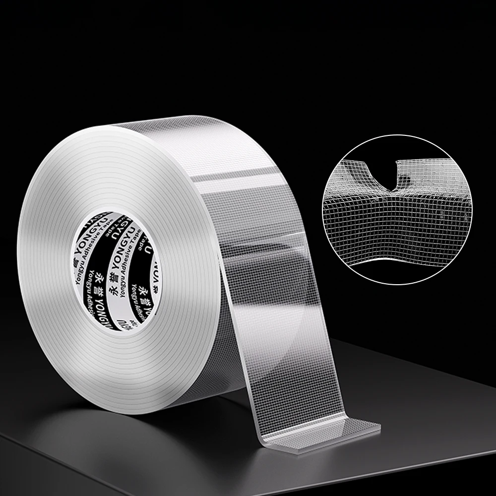 Extra Strong Nano Double-SidedTape Adhesive Strip for Heavy-Duty Use Volumes Clear Removable &Waterproof