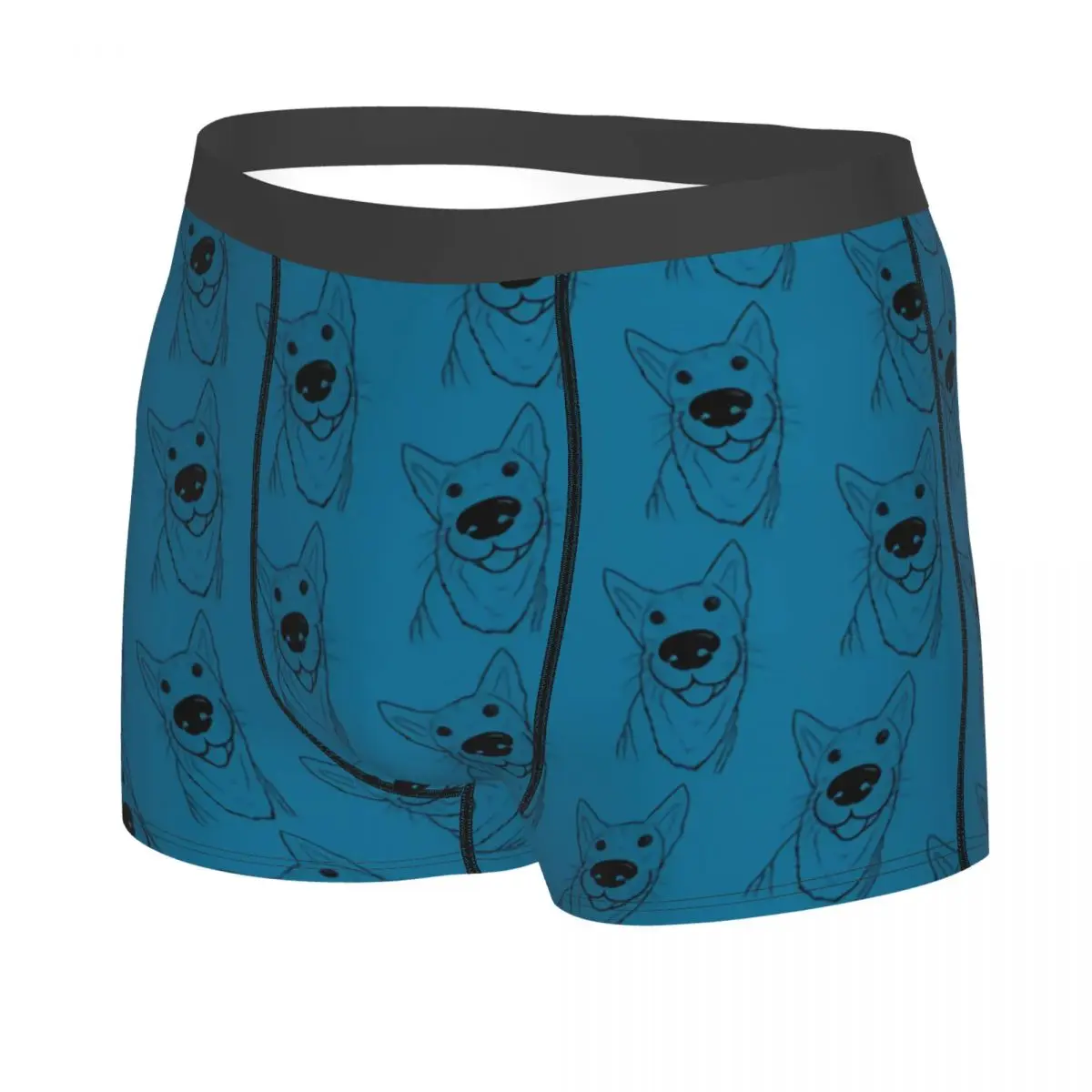 Cute German Shepherd Dog Illustration Man's Boxer Briefs Underpants Highly Breathable Top Quality Sexy Shorts Gift Idea