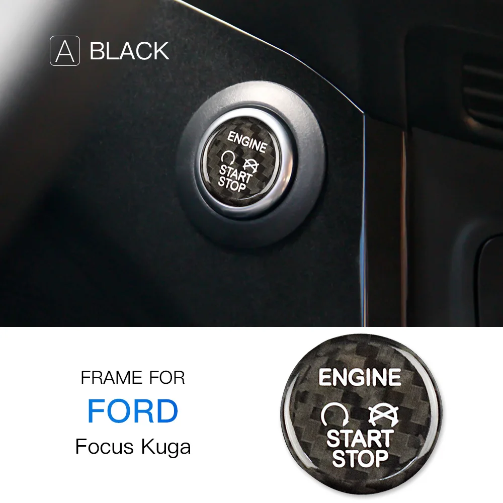 

Real 3D Dry Carbon Fiber Car Engine Start Stop Button Cover for Ford 084 Sticker Automotive Interior Styling Upgrade Kit