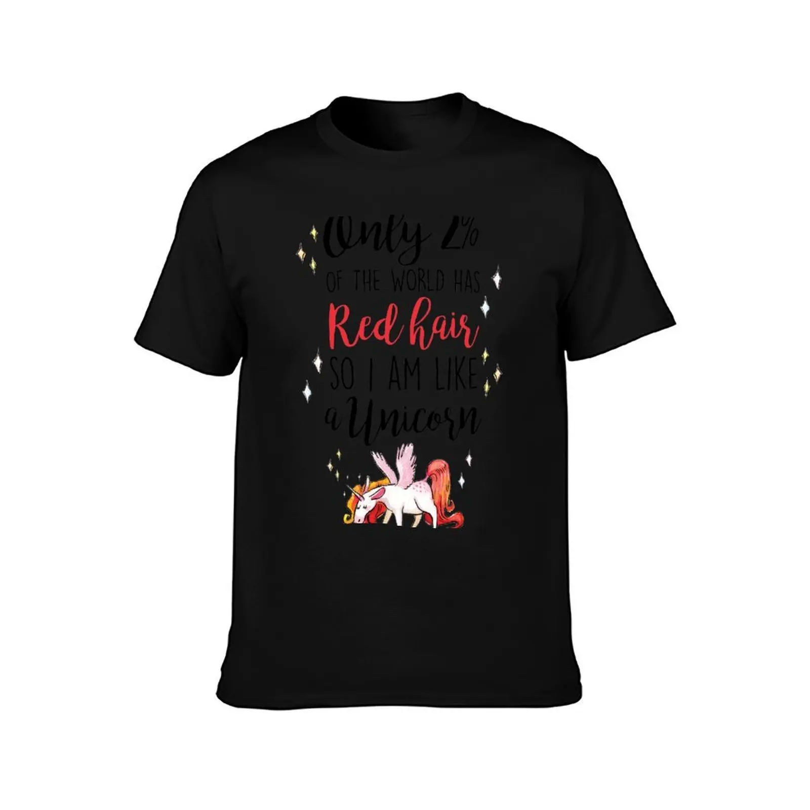 Red Head Unicorn T-Shirt, Summer Casual Cotton Tee, Oversized Streetwear Tops, Vintage Graphic Print, Loose Fit Short Sleeve