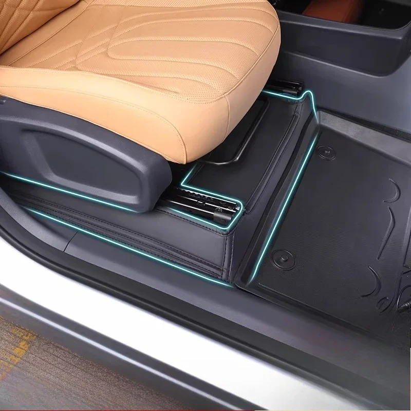 Suede Anti-Kick Pad Seat Protector, Foot Mats & Door Sill Strip for Geely Galaxy Starship 7 EM-i