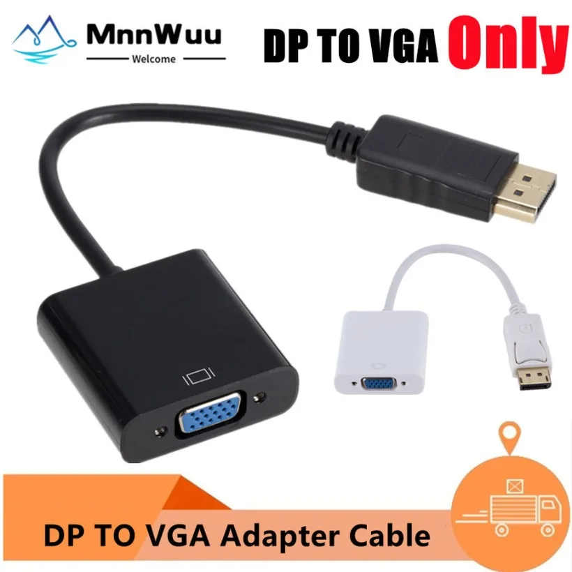 

MnnWuu DisplayPort Display Port DP to VGA Adapter Cable Male to Female Converter for PC Computer Laptop HDTV Monitor Projector