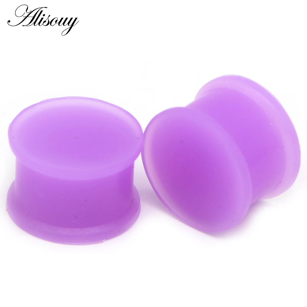 Alisouy Ear plugs High Quality luminous Thin Silicone Flexible Body piercing Jewlery Skin Plugs Ear Studs Ear stretcher
