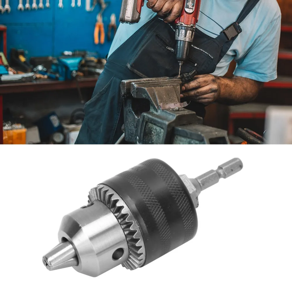 1.5-13mm Capacity Keyed Drill Chuck 1/2-20UNF Mount Quick Connect Change Drill Bit Adapter 3 Jaw Design 1/4