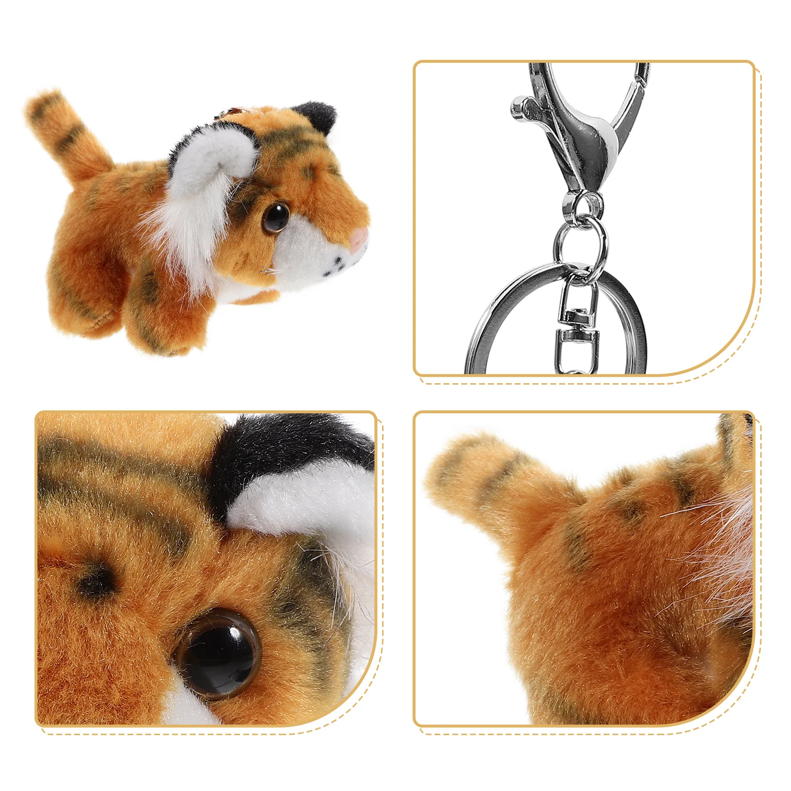 s Tiger Keychain Deep Brown Cartoon Bag Pendant Portable Design Purse Backpack Charm Everyday Special Occasions Fine Workmanship