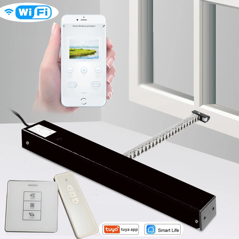 Tuya Wifi Window Opener Skylight Awning Actuator Motorized Chain Window Opener Closer Auto Open Remote Control Home Automation