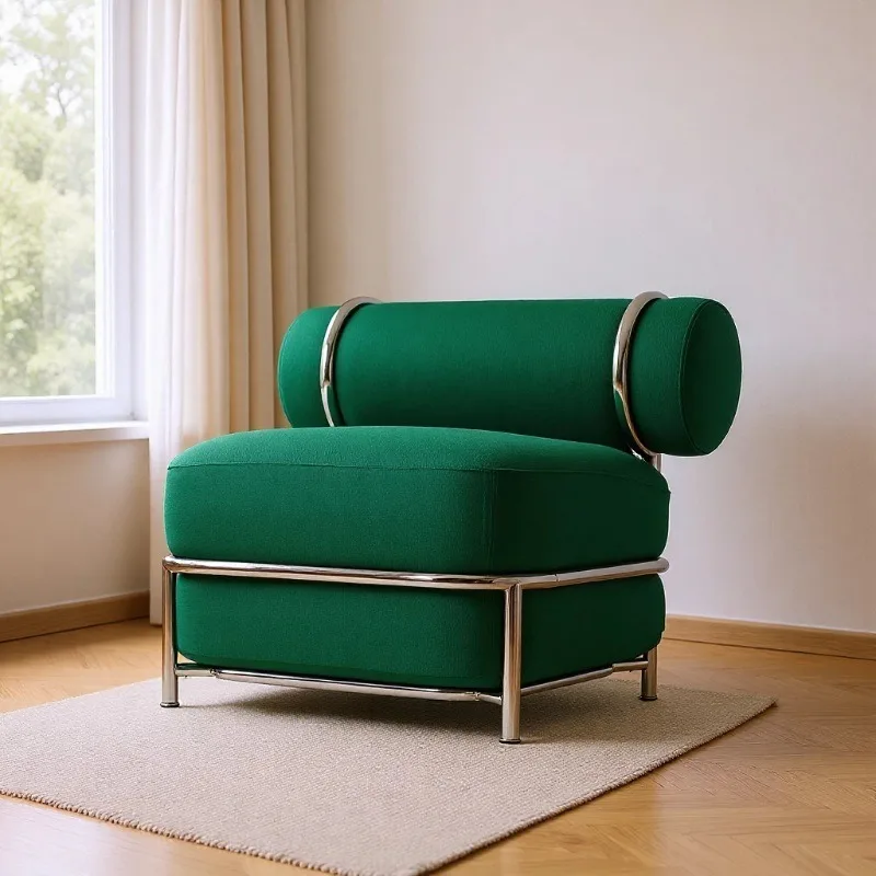 Comfortable Inflatable Sofa Modern Minimalist Living Room Single Sofa Chair Metal Frames Luxury Chiffon Chairs Home Furniture