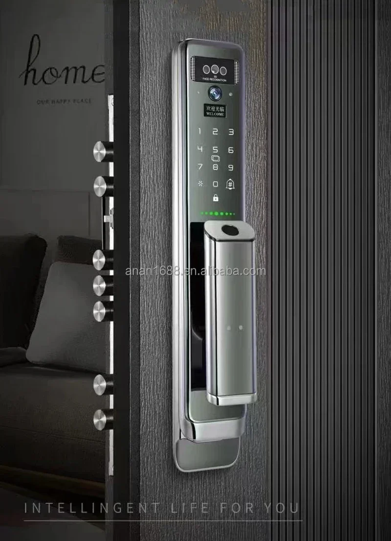 003 2023 New Arrival OEM/ODM Digital 3D Face Recognition Biometric Safety Smart Xhome APP wifi Automatic door lock with Camera