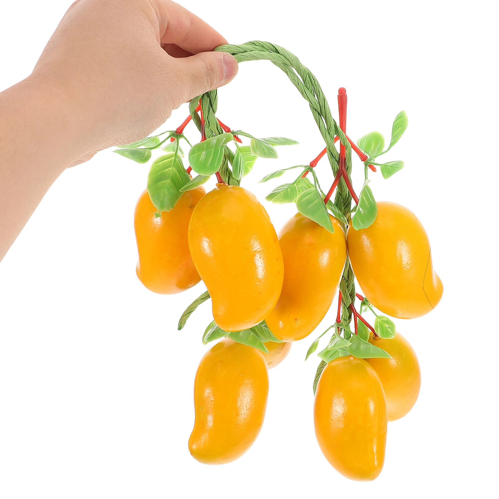 

2Pcs Plastic Fruits for Decoration Lifelike Artificial Mangoes Realistic Fake Fruit Strings Farmhouse Kitchen Decor