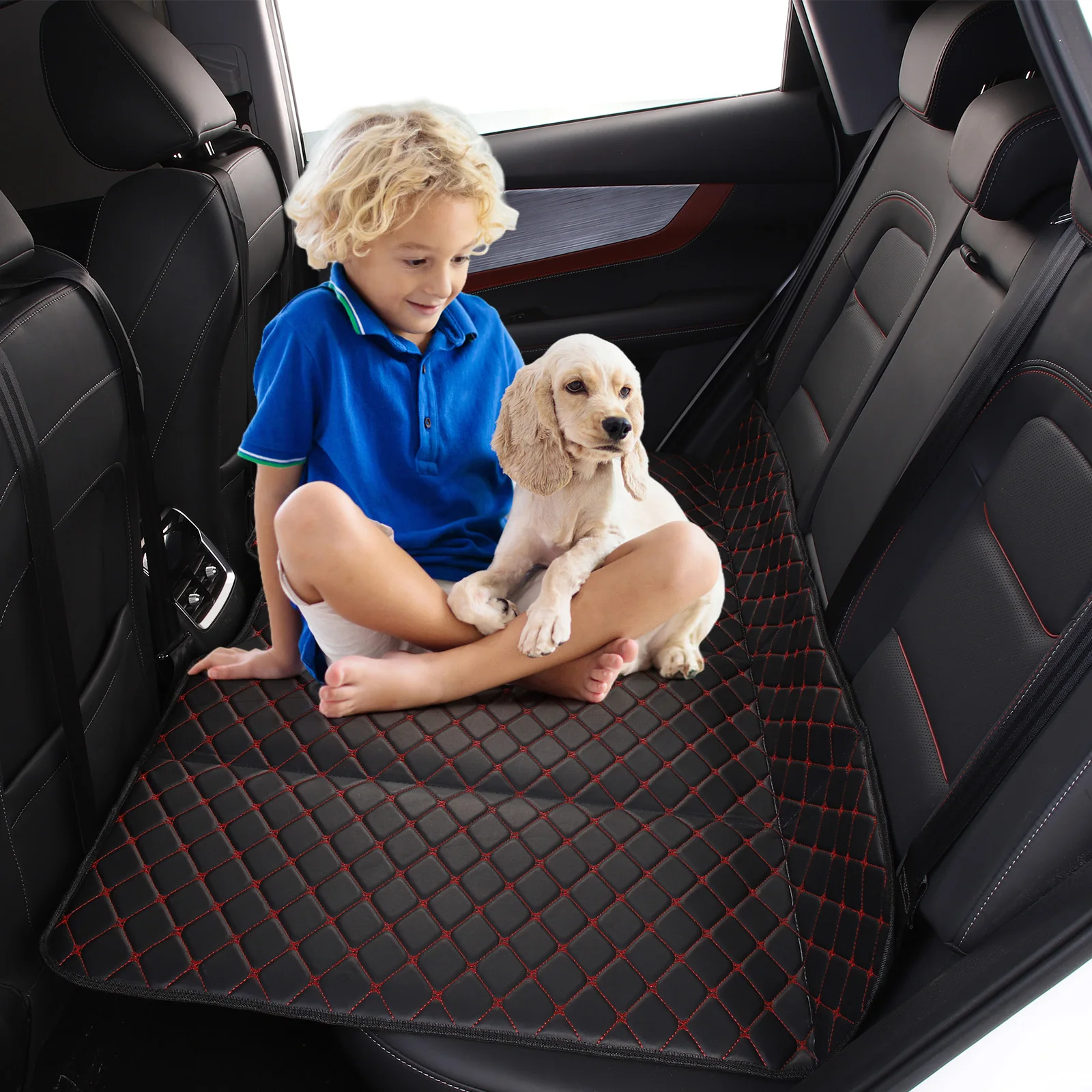 Car Mattress PU Leather Portable Back Seat Travel Mattress Non-Inflatable Portable Back Seat Mattress Car Accessories