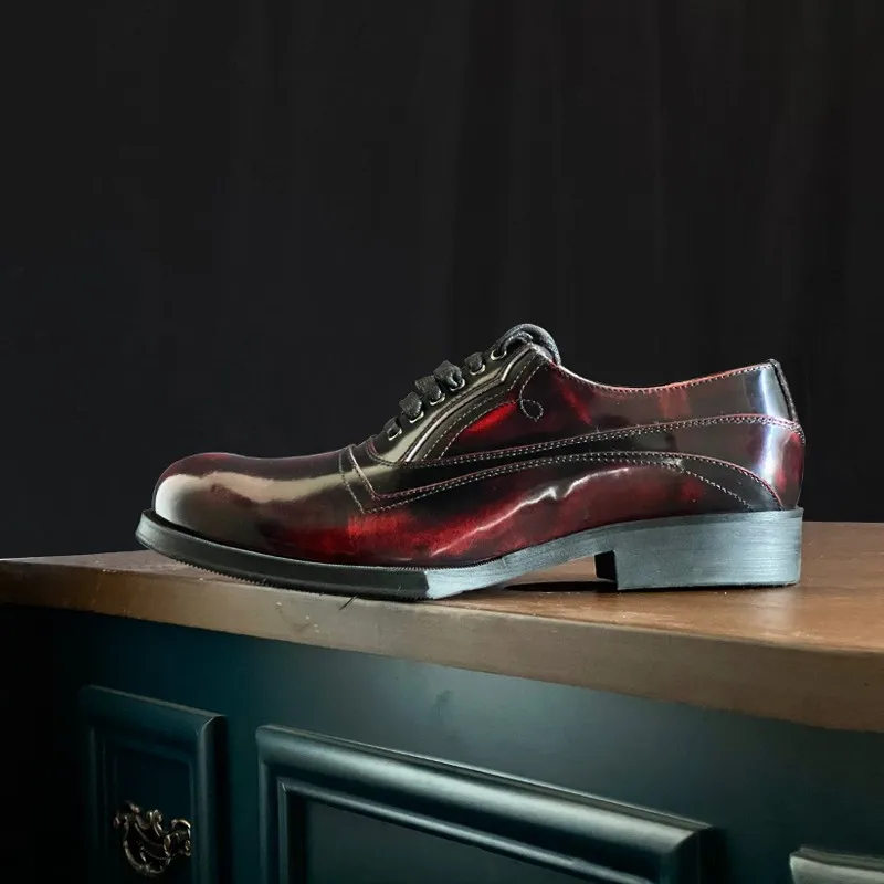 JINIWU 2026 AW Men's Oxford Shoes, Top Layer Cowhide Lace Up Formal Leather Shoes with Special Shaped Sole