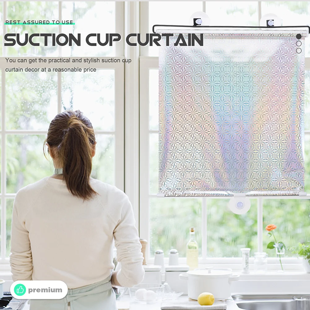 Blackout Roller Blinds Suction Cup Window Shade Household Curtain Kitchen Privacy Nail-free Room Breathable Cover