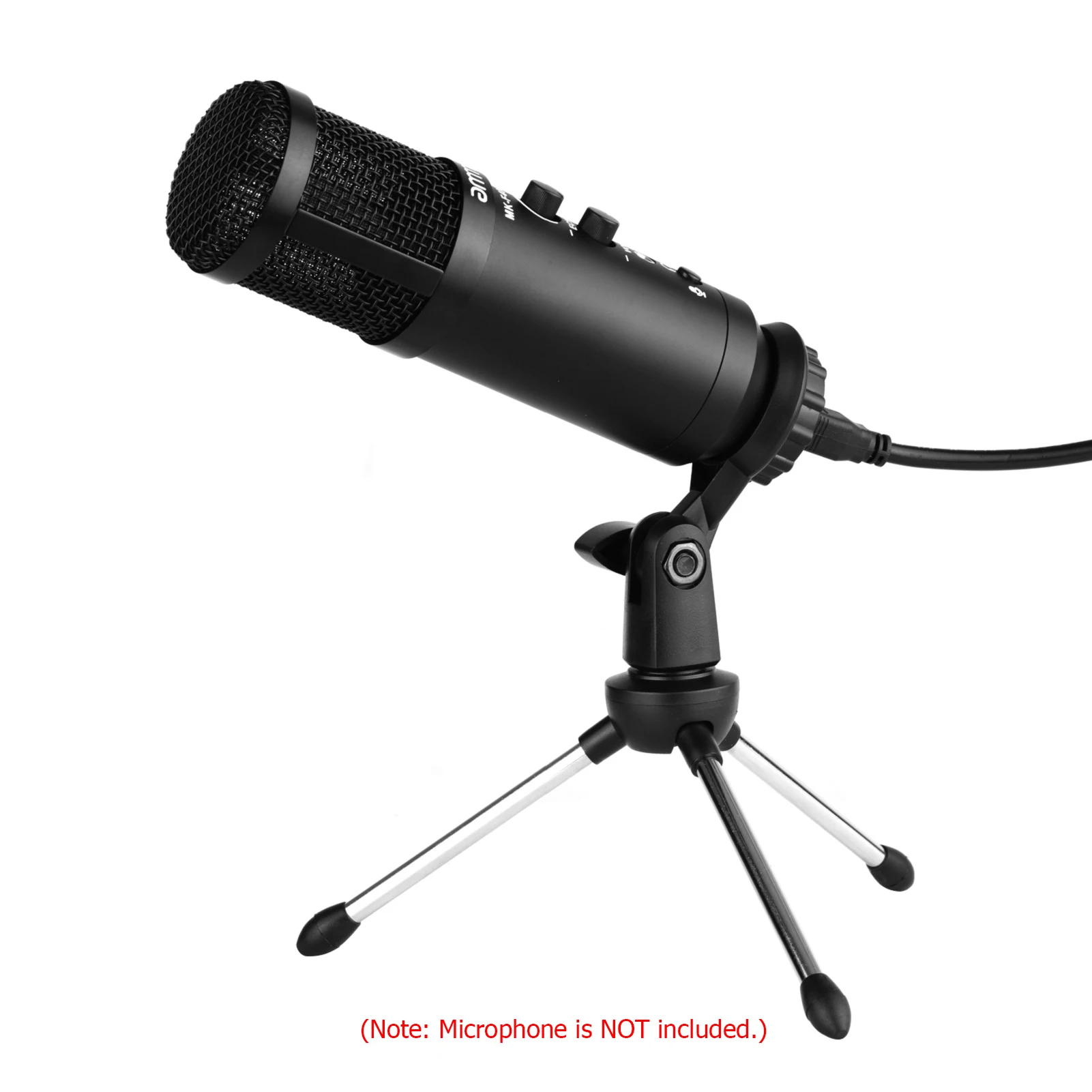 Foldable Desktop Microphone Tripod Stand 5/8 Inch Threaded Mount Portable Microphone Desktop Support Rotatable Mic Holder