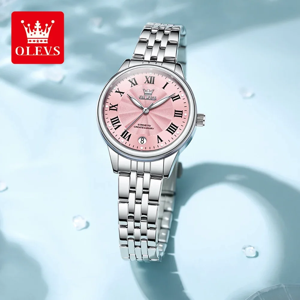 OLEVS 5600 orologi al quarzo cinturino in acciaio inossidabile orologio da polso da donna elegante di lusso per donna Relogio Feminino impermeabile