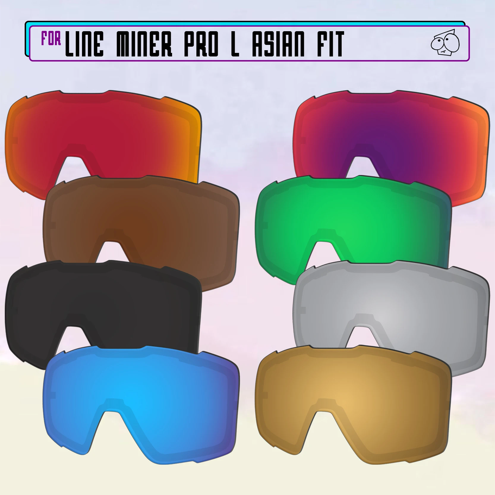 Lentes Antivaho de Policarbonato Sin Polarizar SunglassDoctor con Protección UV para Gafas de Nieve Oakley Line Miner Pro L Asian Fit