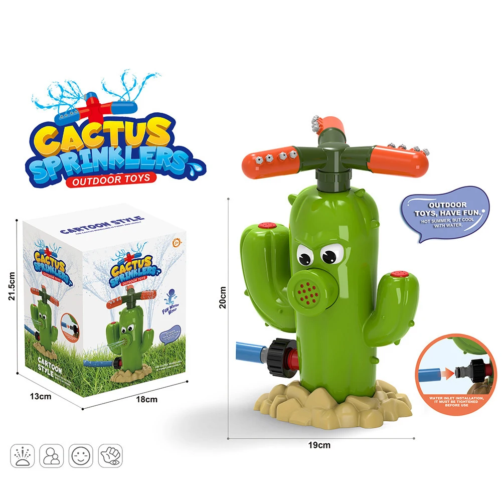 For Summer Water Fun simulate Hydrant/Cactus Outdoor Sprinkler Toy Spinning  Toy Rotating Sprinkler Swing Sprinkler