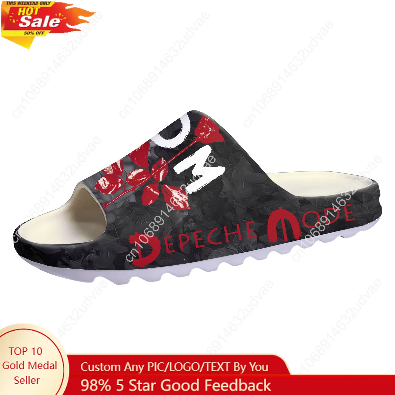 Depeche Mode Soft Sole Sllipers Mens Womens Teenager Home Sandals Step on Customize Bathroom Beach Slides Shoes