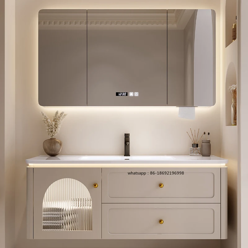 Modern Simple Contemporary Bathroom Furniture Set Column Cabinet Ceramic Storage Organization Sink Banyo Dolabi House Furniture