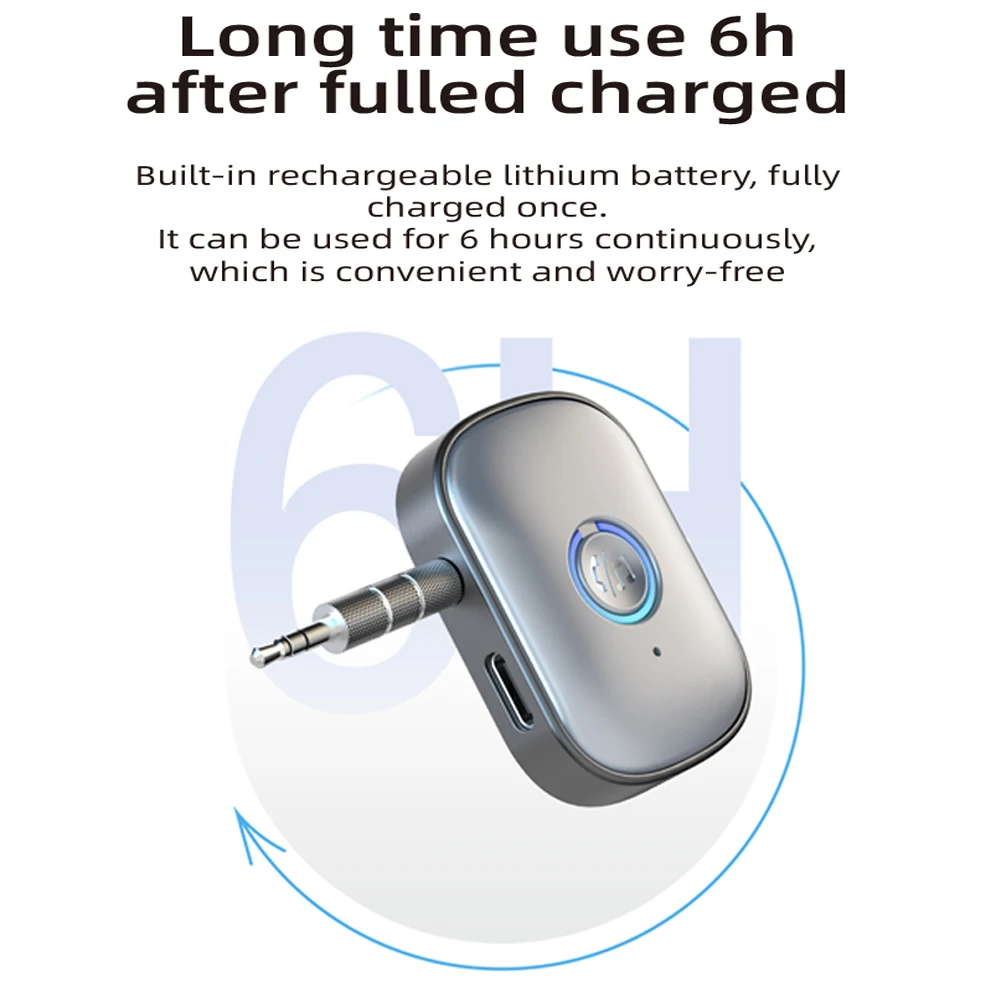 سيارة بلوتوث 5.3 AUX محول الحد من الضوضاء 3.5 مللي متر جاك ستيريو استقبال الصوت اللاسلكي مع ميكروفون لمكبر الصوت