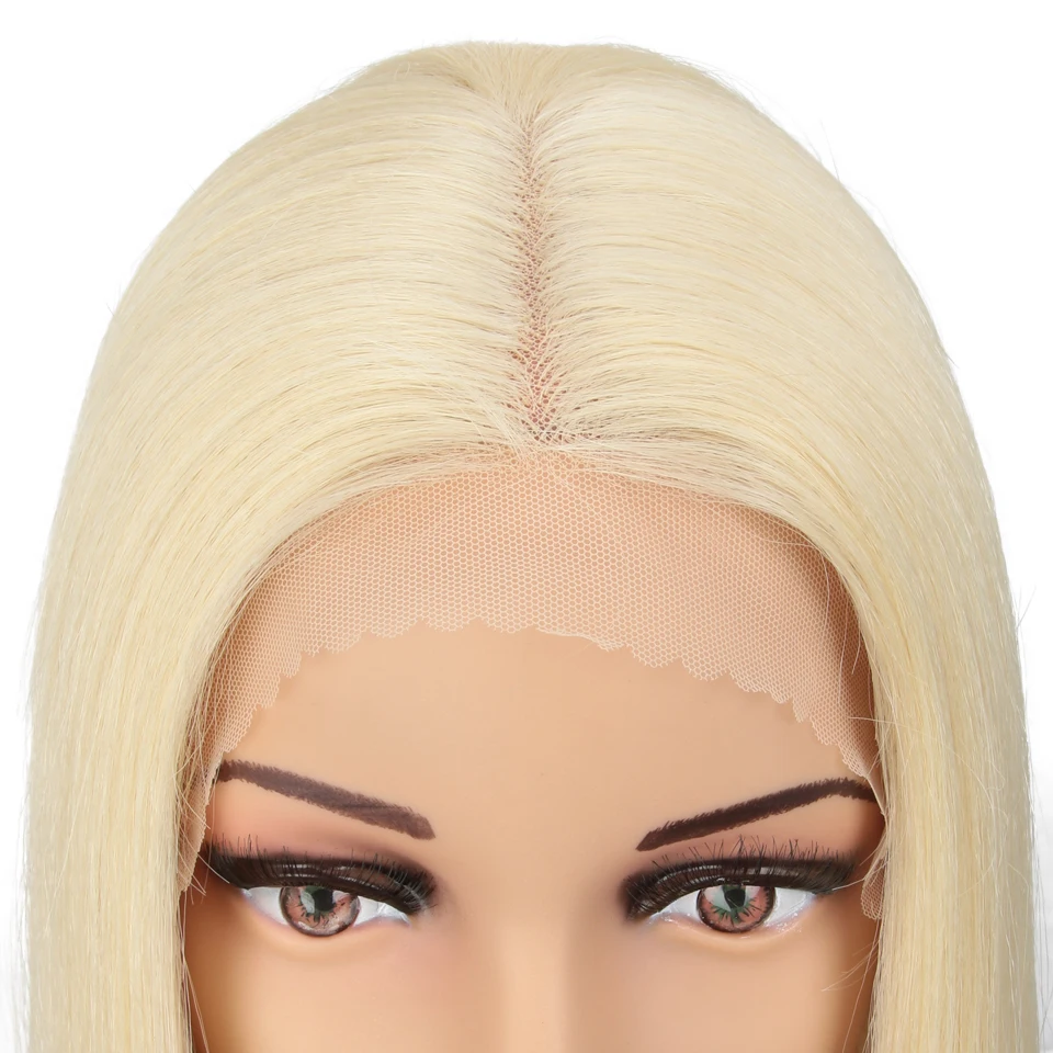 Perruque Lace Front Wig synthétique blonde 613, 13x6x1, 26 pouces, pre-à-porter, pour femmes