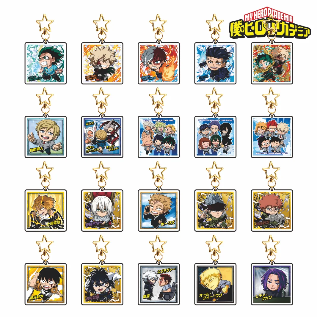 New Anime My Hero Academia Deku Bakugo Todoroki Hawks full Acrylic Keychain Star Keyring Bag Pendant Gifts for Fans